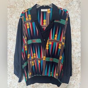 Mens Geometric Multicolor Dress Shirt